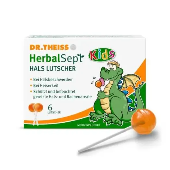 DR.THEISS HerbalSept Hals Lutscher Kids 6 St