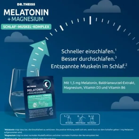 DR.THEISS Melatonin+Magn.400 Schlaf-Komplex Pulver 30X5 g