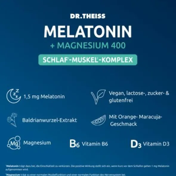 DR.THEISS Melatonin+Magn.400 Schlaf-Komplex Pulver 30X5 g