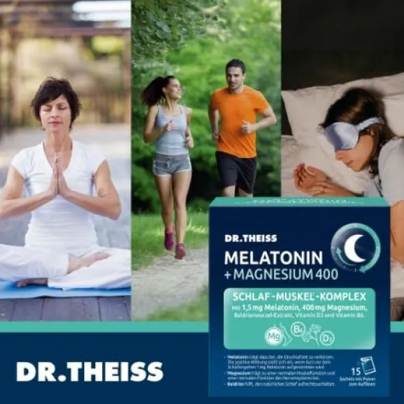 DR.THEISS Melatonin+Magn.400 Schlaf-Komplex Pulver 15X5 g