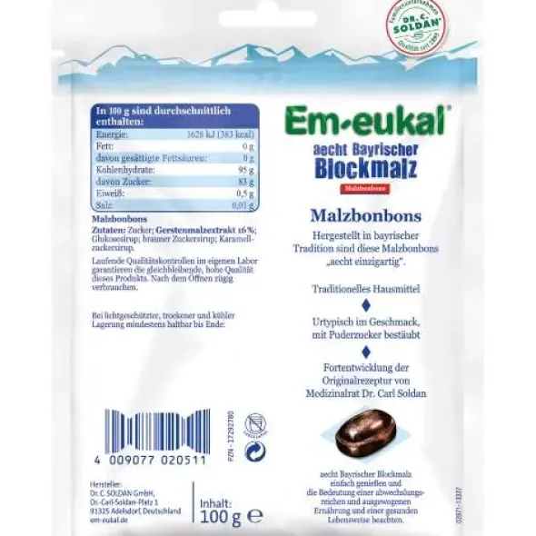 EM-EUKAL Bonbons aecht Bayrischer Blockmalz gg.Azh 100 g
