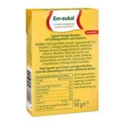 EM-EUKAL Bonbons Ingwer Orange zuckerfrei Box 50 g
