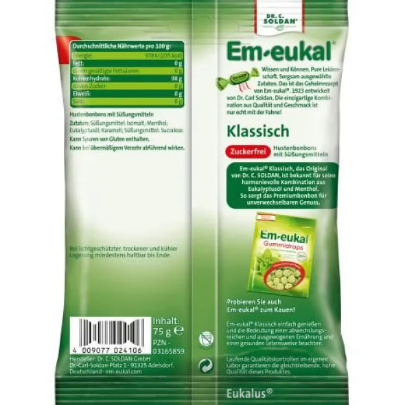 EM-EUKAL Bonbons klassisch zuckerfrei 75 g