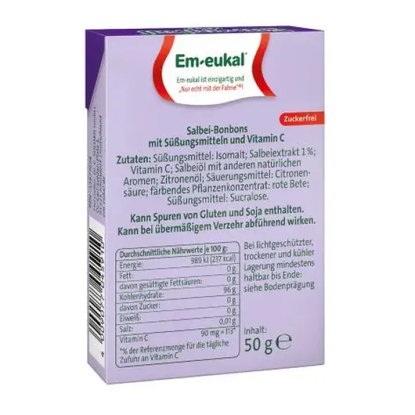 EM-EUKAL Bonbons Salbei zuckerfrei Box 50 g