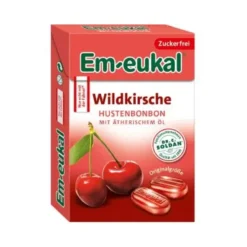 EM-EUKAL Bonbons Wildkirsche zuckerfrei Box 50 g