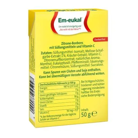 EM-EUKAL Bonbons Zitrone zuckerfrei Box 50 g