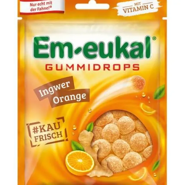 EM-EUKAL Gummidrops Ingwer-Orange zuckerhaltig 90 g