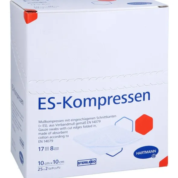 ES-KOMPRESSEN steril 10x10 cm 8fach 25X2 St