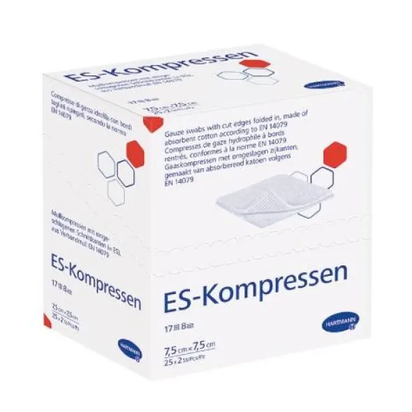 ES-KOMPRESSEN steril 7,5x7,5 cm 8fach 25X2 St