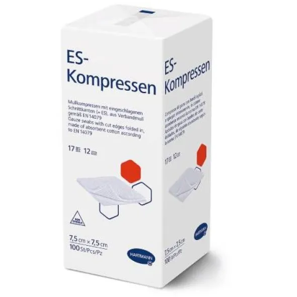 ES-KOMPRESSEN unsteril 7,5x7,5 cm 12fach 100 St