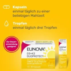 EUNOVA DuoProtect D3+K2 1000 I.E./80 μg Kaps.Kombi 2X90 St