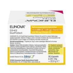 EUNOVA DuoProtect D3+K2 4000 I.E./80 μg Kapseln 90 St