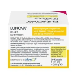 EUNOVA DuoProtect D3+K2 1000 I.E./80 μg Kapseln 90 St