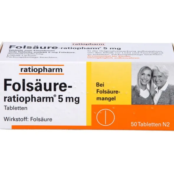 FOLSÄURE-RATIOPHARM 5 mg Tabletten 50 St