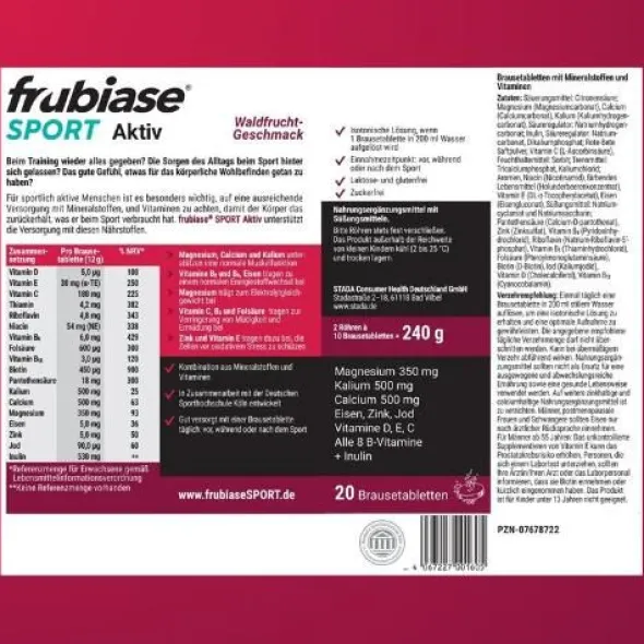 FRUBIASE SPORT Waldfrucht Brausetabletten 20 St