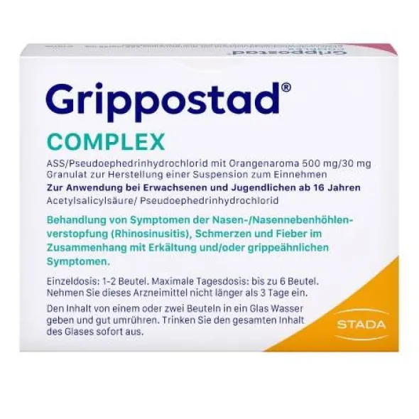 GRIPPOSTAD Complex ASS/Pseudoeph.500/30 mg Orange 10 St