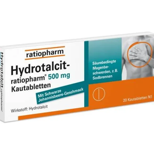 HYDROTALCIT-ratiopharm 500 mg Kautabletten 20 St