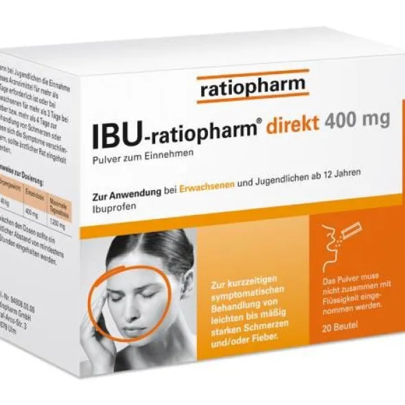 IBU-RATIOPHARM direkt 400 mg Pulver zum Einnehmen 20 St