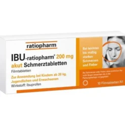 IBU-RATIOPHARM 200 mg akut Schmerztbl.Filmtabl. 10 St
