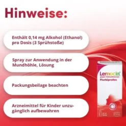 LEMOCIN Flurbiprofen 8,75mg/Dosis Spray Anw.Mundhö 15 ml