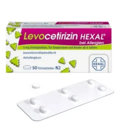 LEVOCETIRIZIN HEXAL bei Allergien 5 mg Filmtabl. 50 St