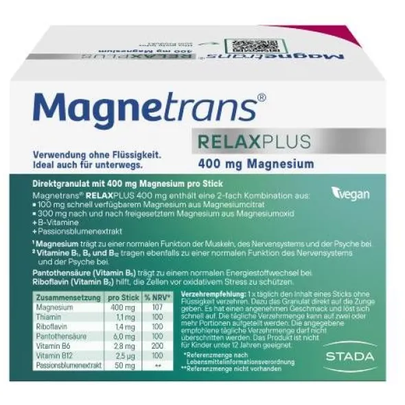 MAGNETRANS Relax+ 400 mg Granulat Sticks Blaubeere 50 St