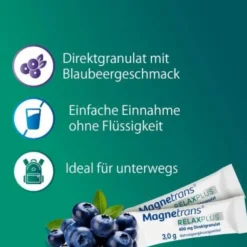 MAGNETRANS Relax+ 400 mg Granulat Sticks Blaubeere 50 St