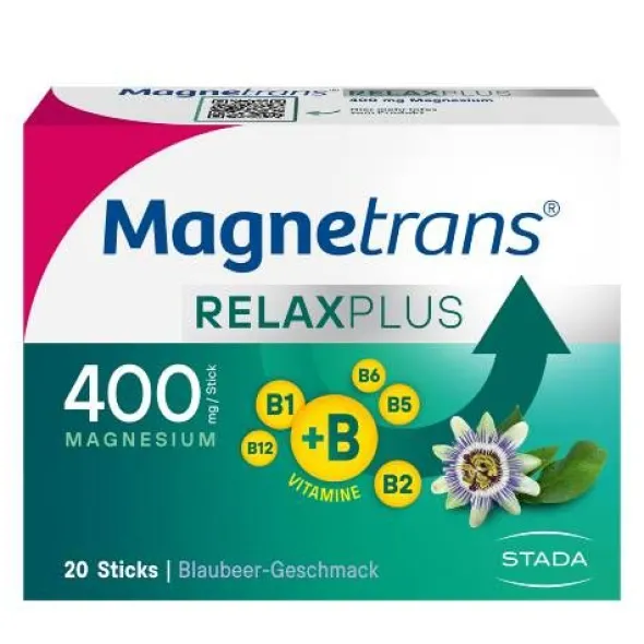 MAGNETRANS Relax+ 400 mg Granulat Sticks Blaubeere 20 St