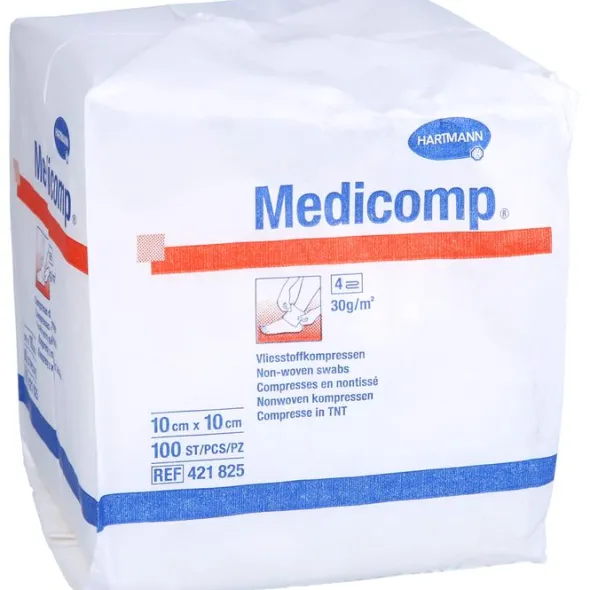 MEDICOMP Vlieskomp.unsteril 10x10 cm 4fach 100 St