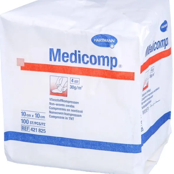 MEDICOMP Vlieskomp.unsteril 10x10 cm 4fach 100 St