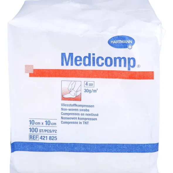 MEDICOMP Vlieskomp.unsteril 10x10 cm 4fach 100 St