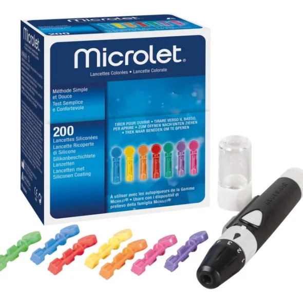MICROLET Lanzetten farbig 200 St