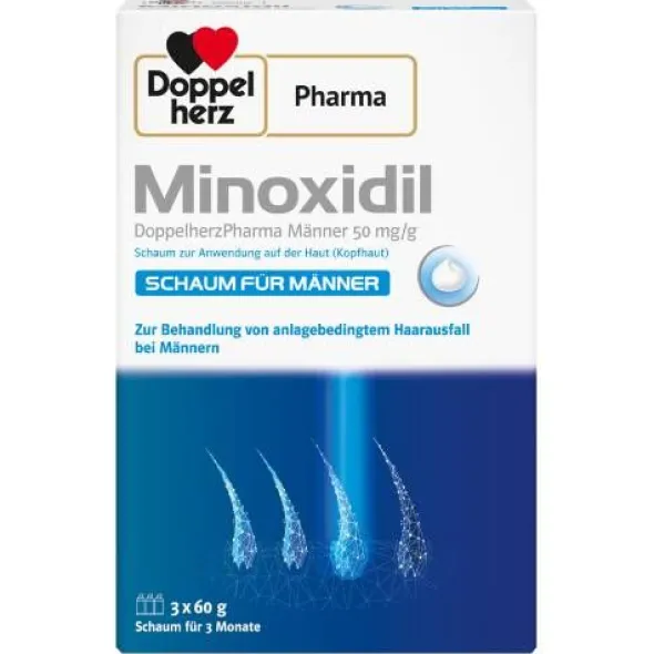 MINOXIDIL DoppelherzPharma Männer 50 mg/g Schaum 3X60 g