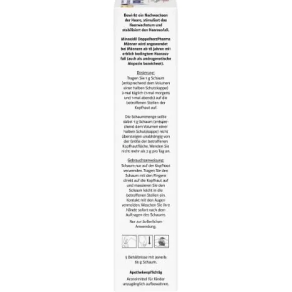 MINOXIDIL DoppelherzPharma Männer 50 mg/g Schaum 3X60 g