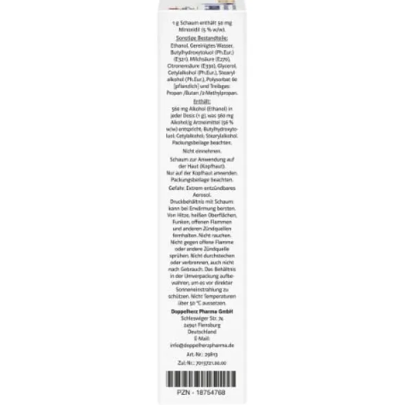 MINOXIDIL DoppelherzPharma Männer 50 mg/g Schaum 3X60 g