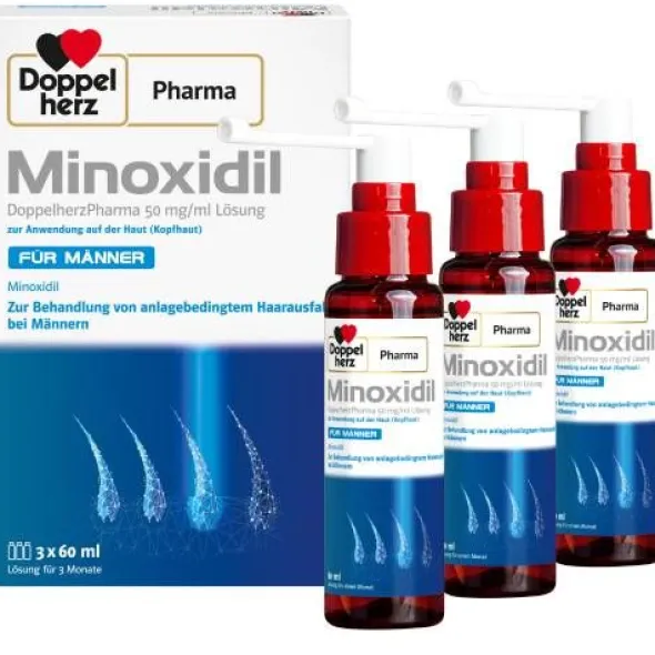 MINOXIDIL DoppelherzPhar.50mg/ml Lsg.Anw.Haut Mann 3X60 ml
