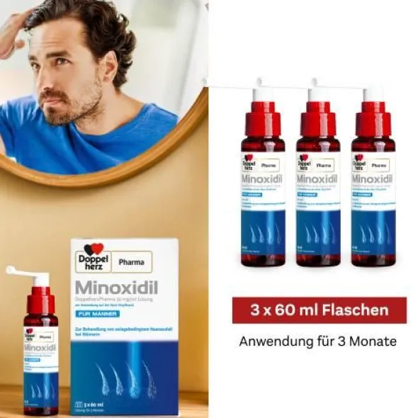 MINOXIDIL DoppelherzPhar.50mg/ml Lsg.Anw.Haut Mann 3X60 ml
