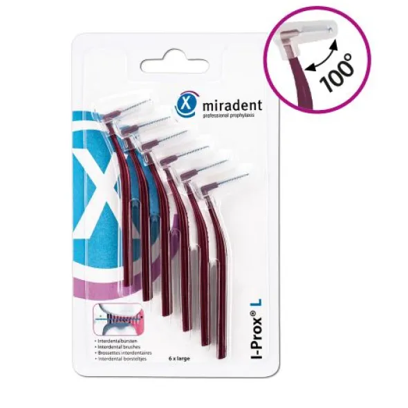 MIRADENT Interdentalbürste I-Prox L 0,8 mm bordea. 6 St