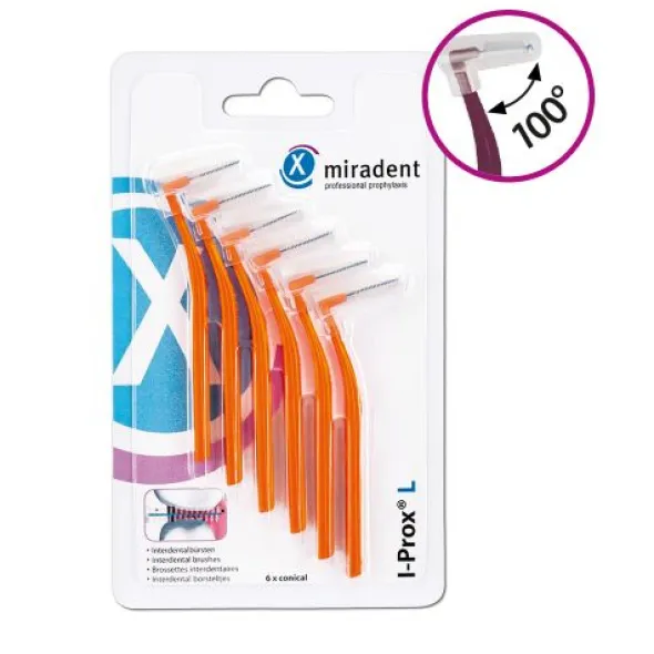 MIRADENT Interdentalbürste I-Prox L 0,8 mm orange 6 St