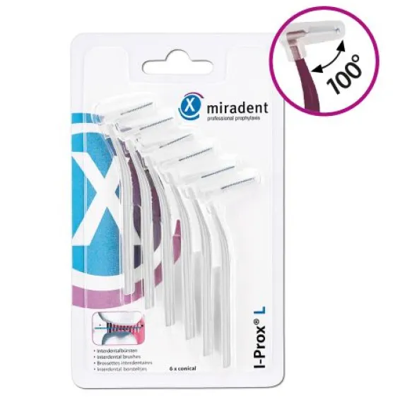 MIRADENT Interdentalbürste I-Prox L 0,6 mm weiß 6 St