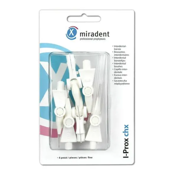 MIRADENT Interdentalbürste I-Prox CHX fine weiß 6 St
