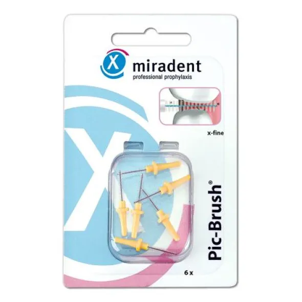 MIRADENT Interd.Pic-Brush Ersatzb.x-fein gelb 6 St