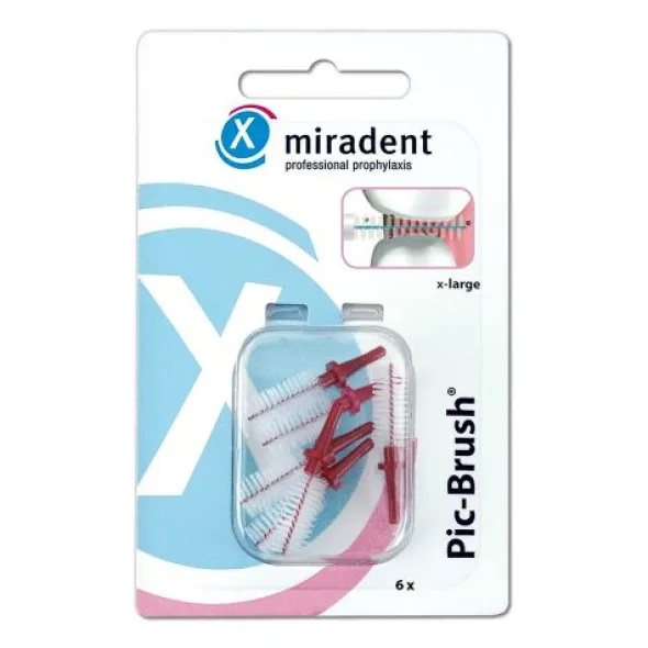 MIRADENT Interd.Pic-Brush Ersatzb.x-large bordeaux 6 St