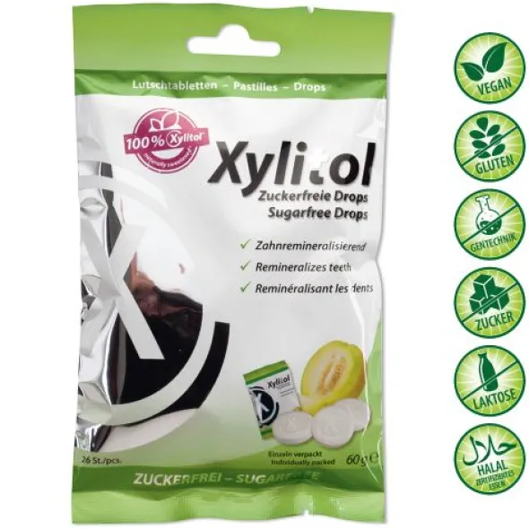 MIRADENT Xylitol Drops zuckerfrei Melon 60 g