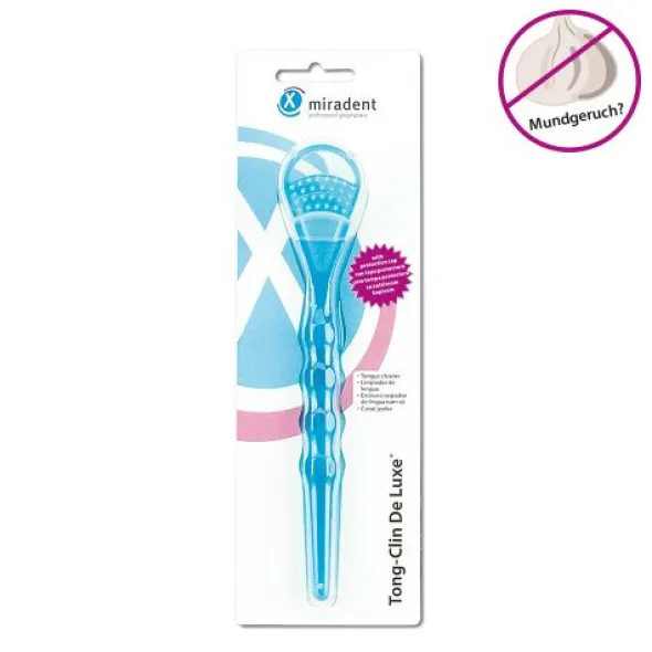 MIRADENT Zungenreiniger Tong-Clin de Luxe blau 1 St