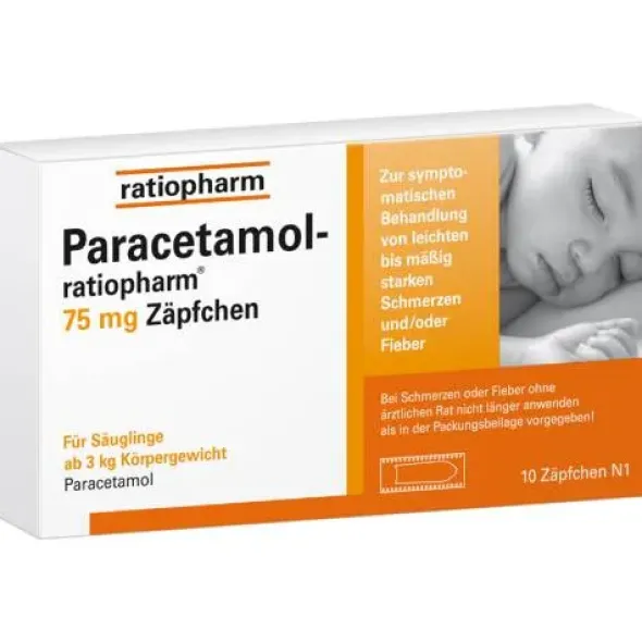 PARACETAMOL-ratiopharm 75 mg Zäpfchen 10 St