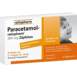 PARACETAMOL-ratiopharm 250 mg Zäpfchen 10 St