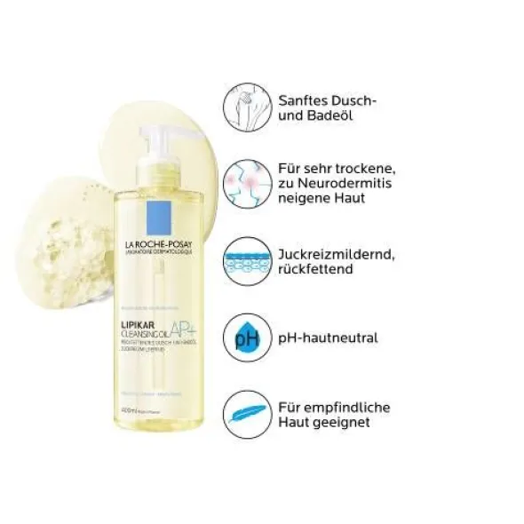 ROCHE-POSAY Lipikar Dusch- und Badeöl AP+ 400 ml