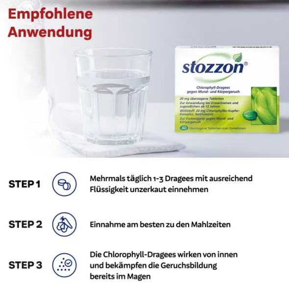 STOZZON Chlorophyll überzogene Tabletten 40 St