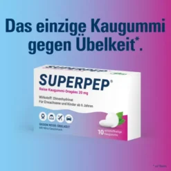 SUPERPEP Reise Kaugummi Dragees 20 mg 10 St